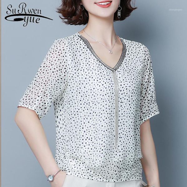 women's blouses & shirts casual dames women summer blouse short sleeve polka dot chiffon womens and 4538 50, White
women's blouses & shirts casual dames women summer blouse short sleeve polka dot chiffon womens and 4538 50, White