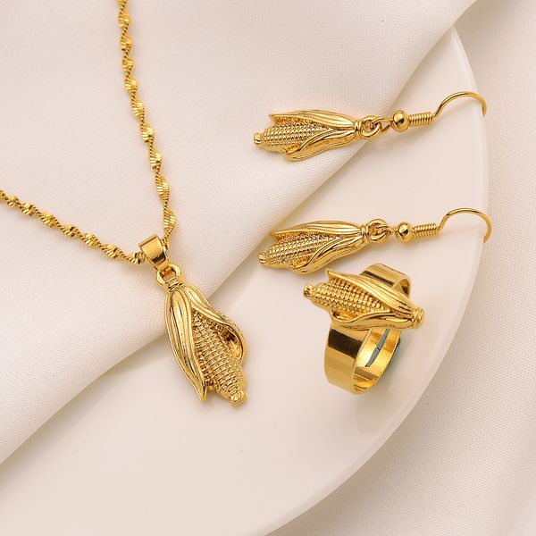 fashion retro corn pendant necklace earrings charm sets finely worked bright made italy jewelry 9k fine g/f gold, Silver
fashion retro corn pendant necklace earrings charm sets finely worked bright made italy jewelry 9k fine g/f gold, Silver
