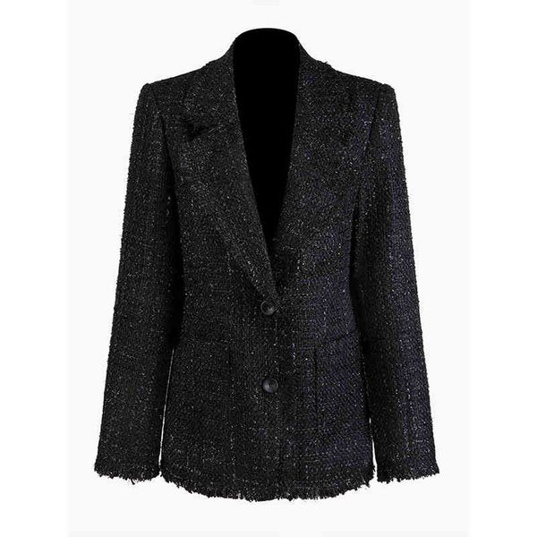 blend higher quality est winter runway 2021 designer women's fringes tweed jacket, Black
blend higher quality est winter runway 2021 designer women's fringes tweed jacket, Black