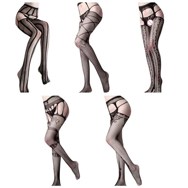 socks & hosiery 40gc women open crotch fishnet pantyhose striped jacquard sheer suspender tights, Black;white
socks & hosiery 40gc women open crotch fishnet pantyhose striped jacquard sheer suspender tights, Black;white