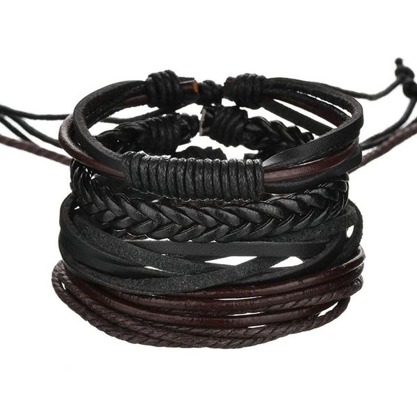 link, chain men fashion braiding coffee rope wrap bracelets vintage handmade feather multilayer leather bracelet sets male gift, Black
link, chain men fashion braiding coffee rope wrap bracelets vintage handmade feather multilayer leather bracelet sets male gift, Black