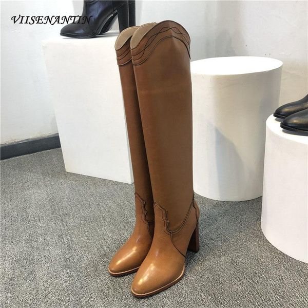boots autumn and winter style pointed thick high-heeled cowhide knee-length personality straight long-tube fashion, Black
boots autumn and winter style pointed thick high-heeled cowhide knee-length personality straight long-tube fashion, Black