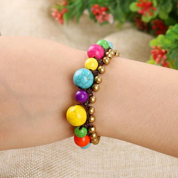 charm bracelets european and american bohemian style semi-precious stones women's bracelet wax thread hand-woven copper beads female ba, Golden;silver
charm bracelets european and american bohemian style semi-precious stones women's bracelet wax thread hand-woven copper beads female ba, Golden;silver