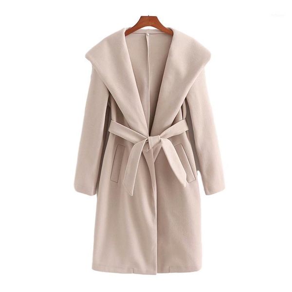 women's wool & blends nice casual woman oversized sashes hooded woolen coat ladies autumn loose camel outwear female elegant warm jack, Black
women's wool & blends nice casual woman oversized sashes hooded woolen coat ladies autumn loose camel outwear female elegant warm jack, Black