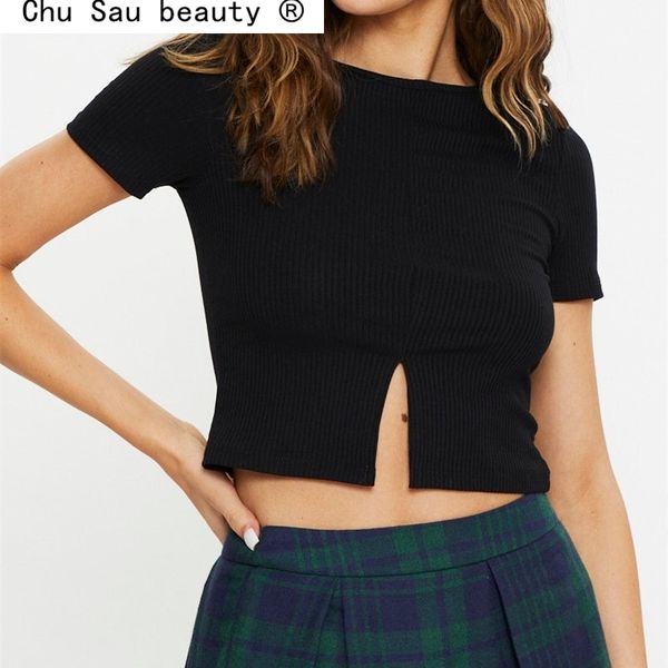fashion streetwear style o-neck split t-shirts women summer black tees casual short sleeve knitted crop female 210508, White
fashion streetwear style o-neck split t-shirts women summer black tees casual short sleeve knitted crop female 210508, White