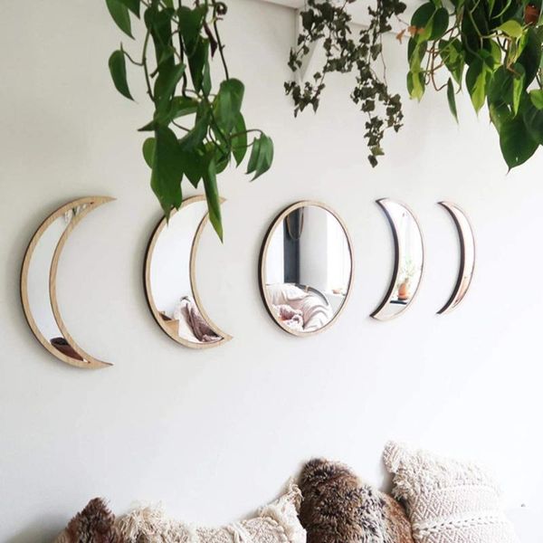 5pcs/set wooden acrylic decorative mirrors moon cycle variation wall mirror creative bohemian
5pcs/set wooden acrylic decorative mirrors moon cycle variation wall mirror creative bohemian