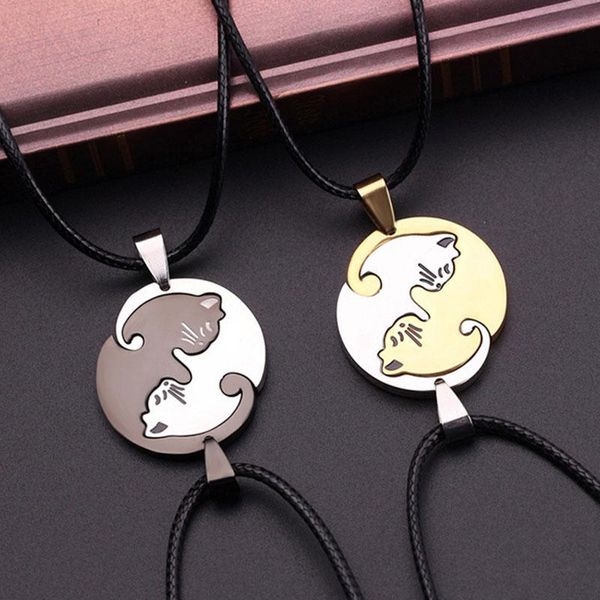 korean love cat stainless steel pendant couple stitching necklace fashion simple valentine's day jewelry accessories necklaces, Silver
korean love cat stainless steel pendant couple stitching necklace fashion simple valentine's day jewelry accessories necklaces, Silver