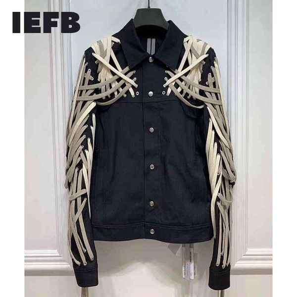 iefb /men's clothing drawstring deisn black single breasted jackets spring strings bandage coat streetwear wn152 210524, Black;brown
iefb /men's clothing drawstring deisn black single breasted jackets spring strings bandage coat streetwear wn152 210524, Black;brown
