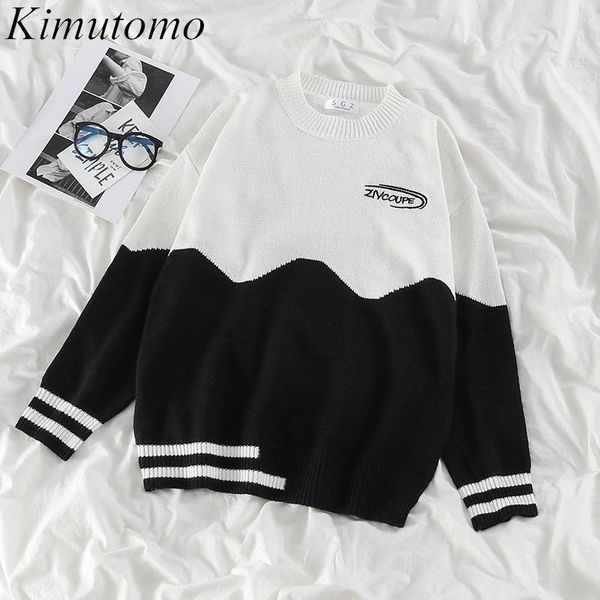 kimutomo women sweater spring autumn korea style female contrast color panelled patchwork outwear loose fashion knitted women's sweate, White;black
kimutomo women sweater spring autumn korea style female contrast color panelled patchwork outwear loose fashion knitted women's sweate, White;black