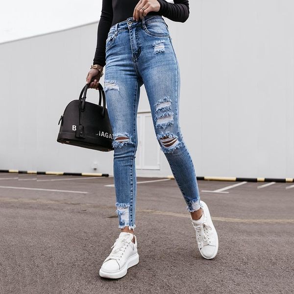 women's jeans ripped skinny for women high waist stretch washed trousers female denim pencil pants vintage slim, Blue
women's jeans ripped skinny for women high waist stretch washed trousers female denim pencil pants vintage slim, Blue