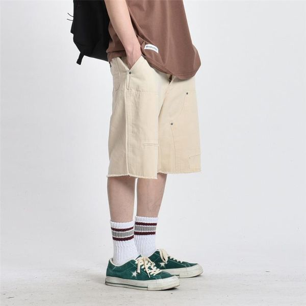 men's shorts solid color multi-pocket cargo mens safari style summer knee-length casual loose half pants men, White;black
men's shorts solid color multi-pocket cargo mens safari style summer knee-length casual loose half pants men, White;black