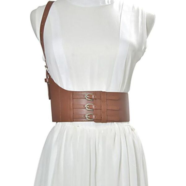 belts suspender corset belt for women fashion one shoulder strap faux leather cincher bucklet steampunk waist wide waistband, Black;brown
belts suspender corset belt for women fashion one shoulder strap faux leather cincher bucklet steampunk waist wide waistband, Black;brown