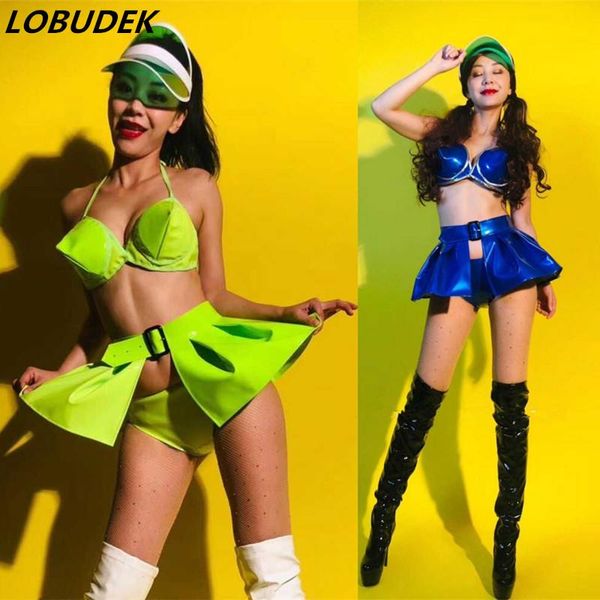 women jazz dance set red/blue/ fluorescent green bikini skirt 3-pieces bar nightclub dj singer dancer team stage costume two piece dres, White
women jazz dance set red/blue/ fluorescent green bikini skirt 3-pieces bar nightclub dj singer dancer team stage costume two piece dres, White