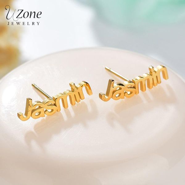 uzone 1 pair custom name stud earrings gold stainless steel personalized letter nameplate piercing for women girls gift, Golden;silver
uzone 1 pair custom name stud earrings gold stainless steel personalized letter nameplate piercing for women girls gift, Golden;silver