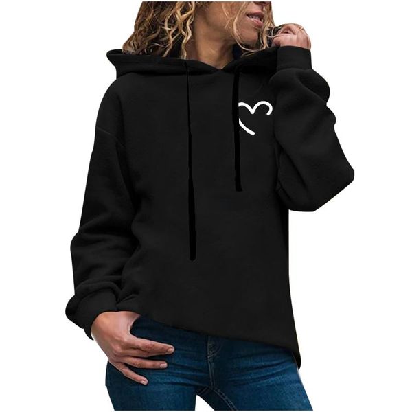 women's hoodies & sweatshirts fashion casual fun heart print hooded sweatshirt loose sports pullover sudaderas con capucha, Black
women's hoodies & sweatshirts fashion casual fun heart print hooded sweatshirt loose sports pullover sudaderas con capucha, Black