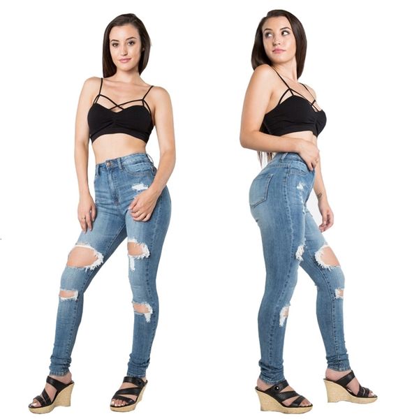 spring and autumn fashion jeans women's pencil casual stretch large hole trousers vintage tight pants, Blue
spring and autumn fashion jeans women's pencil casual stretch large hole trousers vintage tight pants, Blue