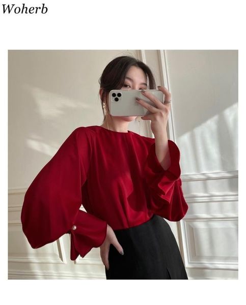 woherb elegant women blouses shirts ladies fashion flare sleeve wrap blouse female party streetwear top, White
woherb elegant women blouses shirts ladies fashion flare sleeve wrap blouse female party streetwear top, White