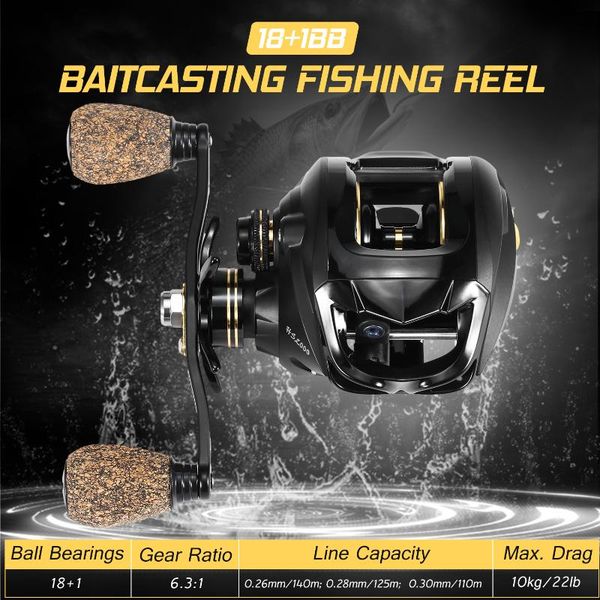 18+1 ball bearings baitcasting fishing reel with deep shallow spools 6.3:1 gear ratio poweful bait casting reels
18+1 ball bearings baitcasting fishing reel with deep shallow spools 6.3:1 gear ratio poweful bait casting reels