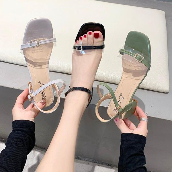 dress shoes summer sandals casual clear transparent women woman crystal buckle strap roman thick high heels ladies, Black
dress shoes summer sandals casual clear transparent women woman crystal buckle strap roman thick high heels ladies, Black
