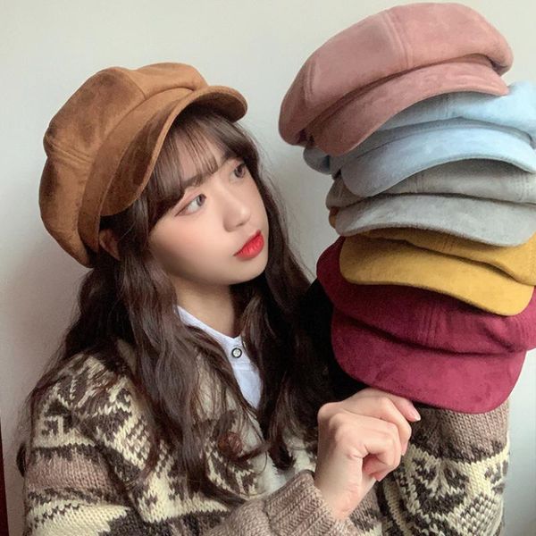 berets fashion women hat retro octagonal sboy cap ladie solid plain suede beret hats female vintage artist painter caps, Blue;gray
berets fashion women hat retro octagonal sboy cap ladie solid plain suede beret hats female vintage artist painter caps, Blue;gray