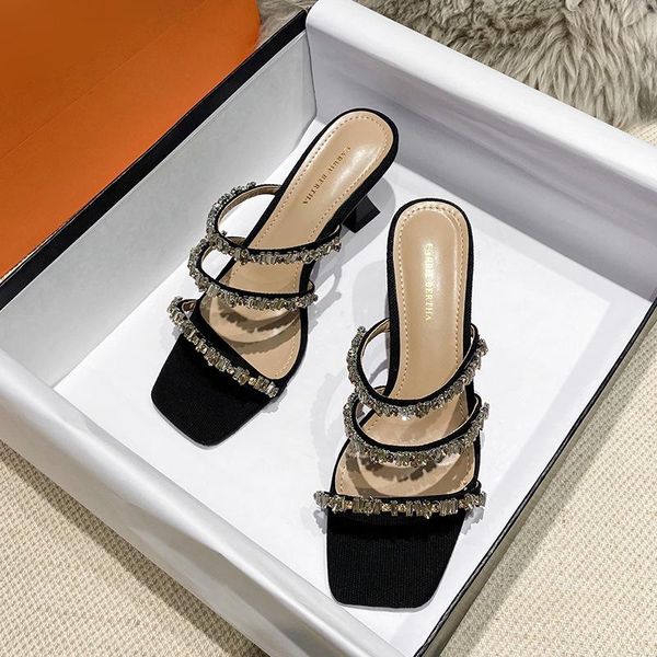 slippers women's sandals 2021 chunky heel diamond middle roman outdoor high heels, Black
slippers women's sandals 2021 chunky heel diamond middle roman outdoor high heels, Black