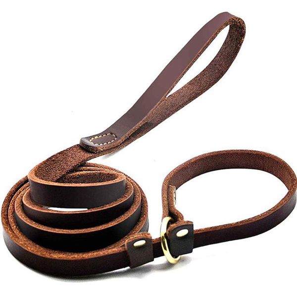 pet training leash leather chain with double sliders soft handle p slip collar rope durable products dog collars & leashes
pet training leash leather chain with double sliders soft handle p slip collar rope durable products dog collars & leashes