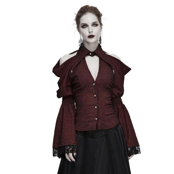 women's t-shirt women shirts skinny neckline deep v neck shirt lace flare sleeves gothic party clothing, White
women's t-shirt women shirts skinny neckline deep v neck shirt lace flare sleeves gothic party clothing, White