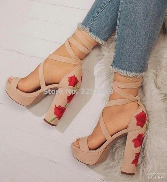 selling nude black suede leather strappy shoes exquisite embroidered heels sandals thick high heel wedding dropship
selling nude black suede leather strappy shoes exquisite embroidered heels sandals thick high heel wedding dropship