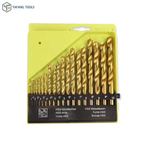 19pcs/set twist drill bit 1.0-10mm titanium coated hss gun round shank wood plastic metal hole drilling cutter professional bits
19pcs/set twist drill bit 1.0-10mm titanium coated hss gun round shank wood plastic metal hole drilling cutter professional bits