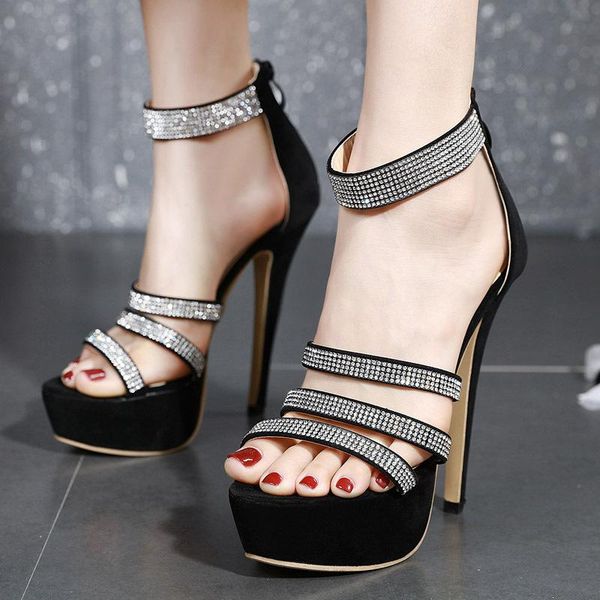 sandals crystal platform ladies summer zipper high heels fashion open toe hollow, Black
sandals crystal platform ladies summer zipper high heels fashion open toe hollow, Black