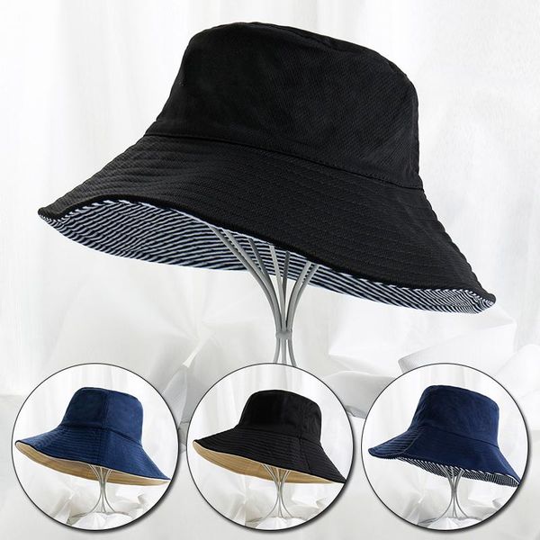 wide brim hats striped sun hat summer women double-sided foldable cotton beach big sunscreen female bucket, Blue;gray
wide brim hats striped sun hat summer women double-sided foldable cotton beach big sunscreen female bucket, Blue;gray