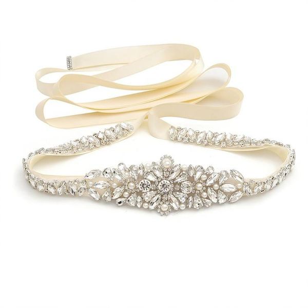 wedding sashes gorgeous silver color belt rhinestone pearls bridal dress sash women waistband accessories, White
wedding sashes gorgeous silver color belt rhinestone pearls bridal dress sash women waistband accessories, White