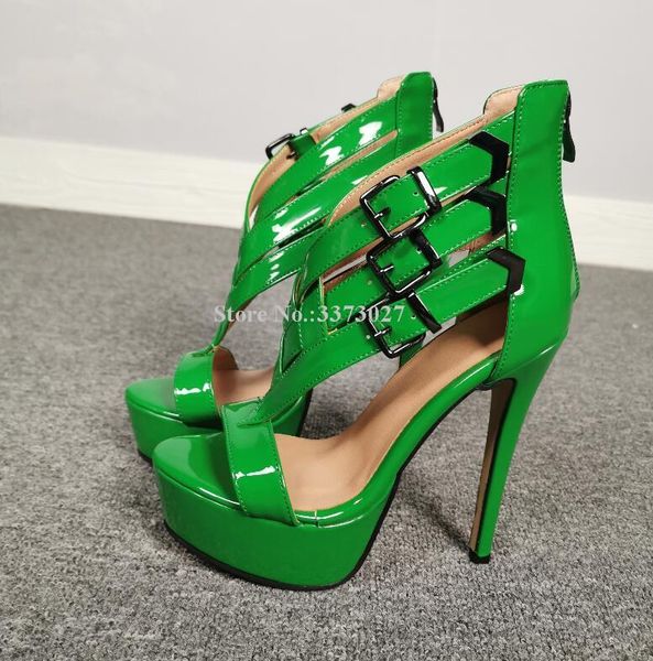 dress shoes green patent leather cross strap stiletto heel platform sandals lady fashion buckles gladiator women real pos, Black
dress shoes green patent leather cross strap stiletto heel platform sandals lady fashion buckles gladiator women real pos, Black
