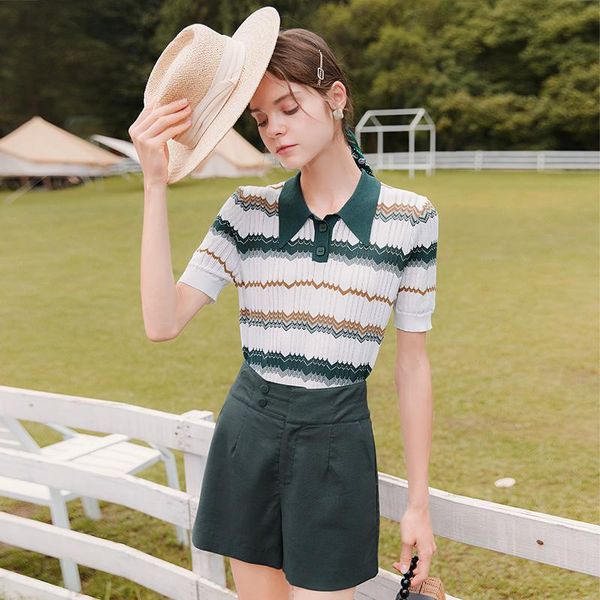 women's sweaters shzq collar 2021 summer striped short sleeve t-shirt temperament fashion slim thin sweater, White;black
women's sweaters shzq collar 2021 summer striped short sleeve t-shirt temperament fashion slim thin sweater, White;black