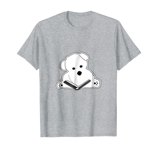 teddy bear t-shirts study reading for men women and youth, White;black