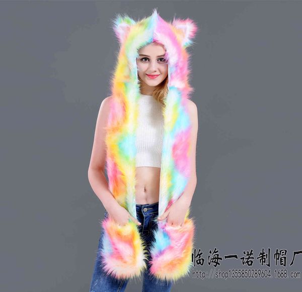 hat imitation fur plush cartoon animal scarf glove integrated unicorn 12, Blue;gray
hat imitation fur plush cartoon animal scarf glove integrated unicorn 12, Blue;gray