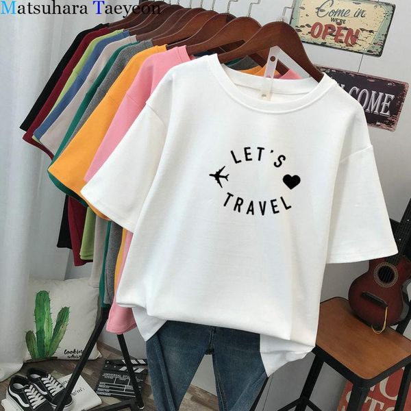 let's travelling print women harajuku t shirts casual summer short sleeve clothes tees fashion korean style shirt women's t-shirt, White
let's travelling print women harajuku t shirts casual summer short sleeve clothes tees fashion korean style shirt women's t-shirt, White