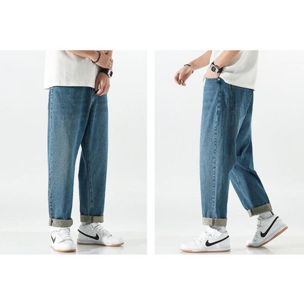 men's jeans clothing 2021 spring and autumn wide-leg fashion casual pants thin straight loose trousers cargo, Blue
men's jeans clothing 2021 spring and autumn wide-leg fashion casual pants thin straight loose trousers cargo, Blue