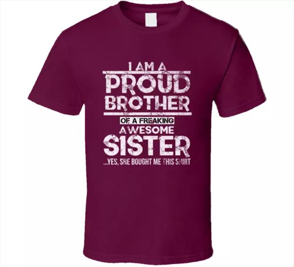 proud brother tee freaking awesome sister funny vector men's t shirt new, White;black
proud brother tee freaking awesome sister funny vector men's t shirt new, White;black