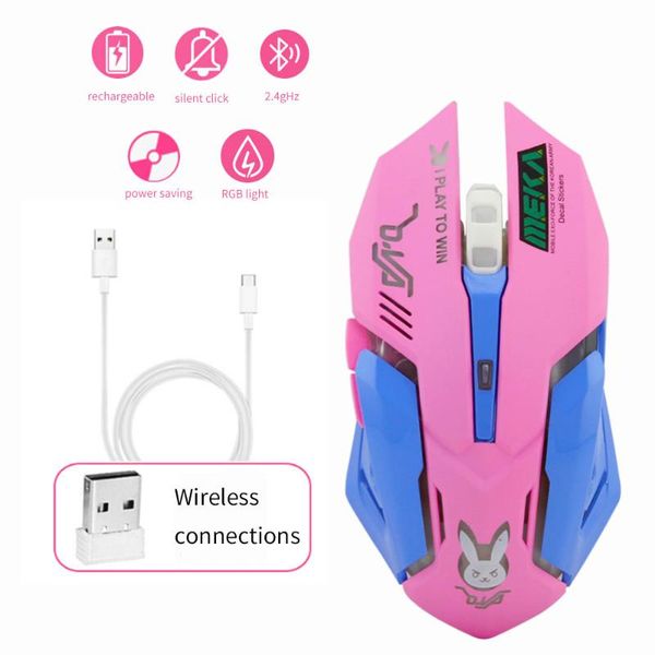 cute cartoon wireless mouse rechargeable colorful rgb gaming mice 800-1200-2400dpi silent optical usb for laptop
cute cartoon wireless mouse rechargeable colorful rgb gaming mice 800-1200-2400dpi silent optical usb for laptop