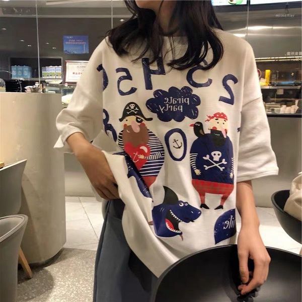 fashion slim women's t shirt cartoons graphic tee printed summer oversized t-shirt casual short sleeves harajuku female, White
fashion slim women's t shirt cartoons graphic tee printed summer oversized t-shirt casual short sleeves harajuku female, White