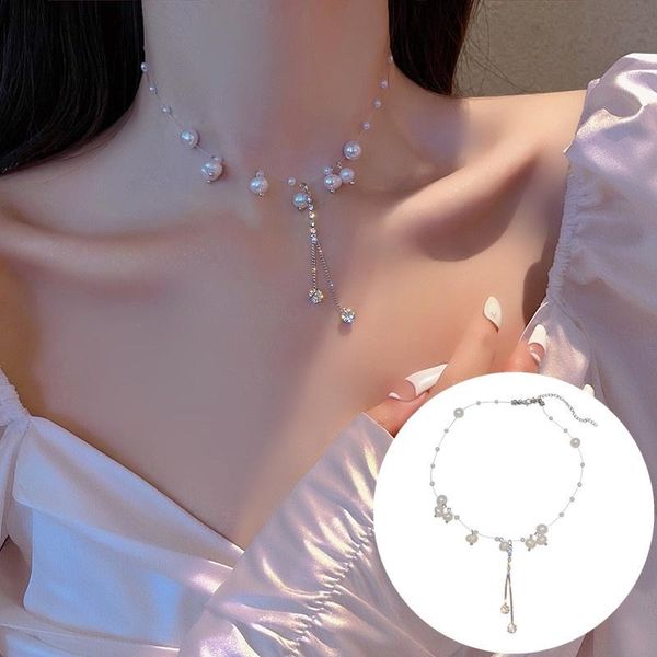 chains woman elegant neckalce pearls chain choker girls fashion jewelry, Silver
chains woman elegant neckalce pearls chain choker girls fashion jewelry, Silver
