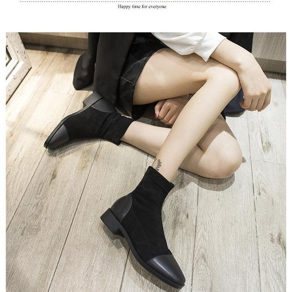 boots short 2021 winter women's shoes spring and autumn single flat main socks all-match leather, Black
boots short 2021 winter women's shoes spring and autumn single flat main socks all-match leather, Black