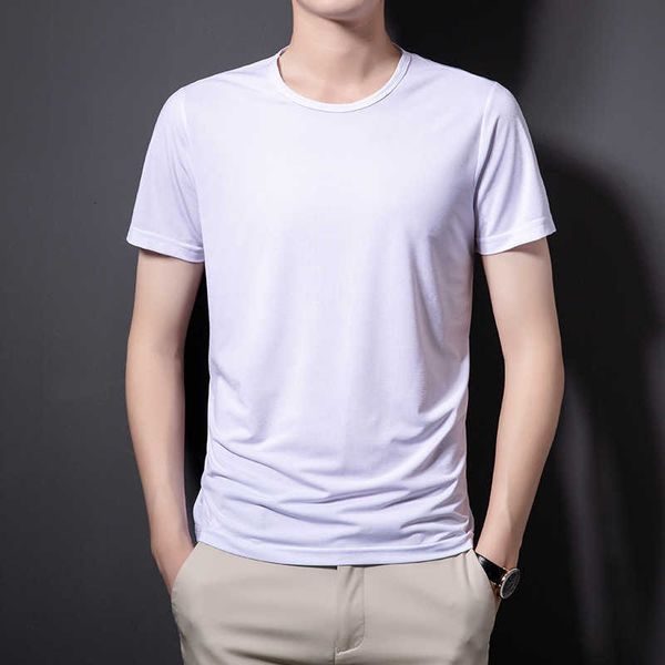 men's summer milk silk men's short round neck ice loose half sleeve t-shirt for young and middle aged, White;black
men's summer milk silk men's short round neck ice loose half sleeve t-shirt for young and middle aged, White;black