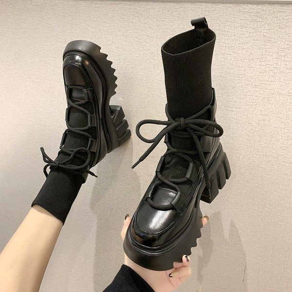 boots motorcycle ladies stretch fabric socks fashion knee-high platform gothic women boot trend woman, Black
boots motorcycle ladies stretch fabric socks fashion knee-high platform gothic women boot trend woman, Black