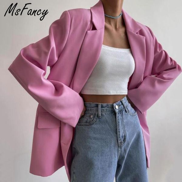 women's suits & blazers msfancy pink blazer women 2021 long sleeve double breasted elegant tailleur femme vintage suit, White;black
women's suits & blazers msfancy pink blazer women 2021 long sleeve double breasted elegant tailleur femme vintage suit, White;black