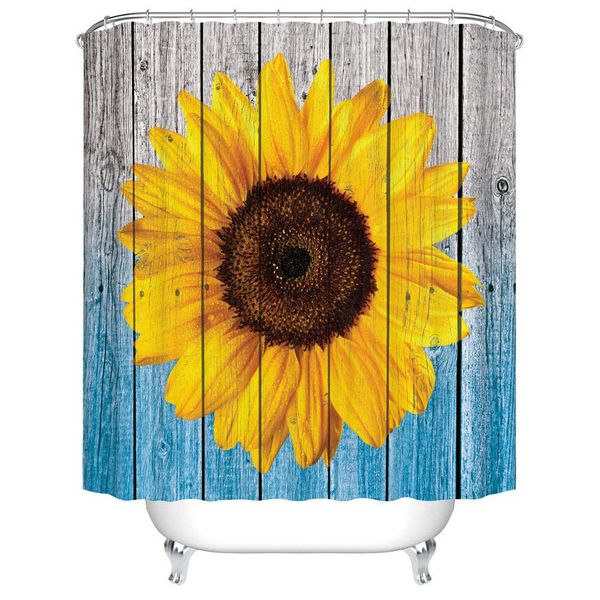 bathroom shower curtain art decor set - sunflower blue wooden board background painting pattern - polyester fabric bath curtains
bathroom shower curtain art decor set - sunflower blue wooden board background painting pattern - polyester fabric bath curtains