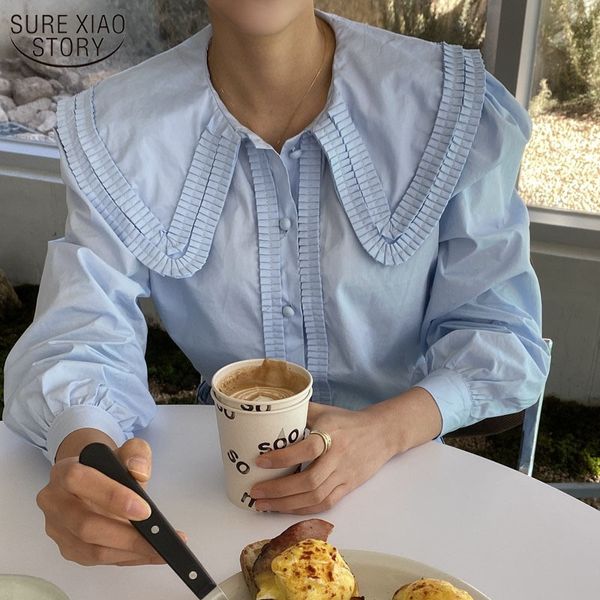 button loose turn-down collar puff sleeve woman shirt solid white women blouses blusas pleated work style ol shirts 13861 210508
button loose turn-down collar puff sleeve woman shirt solid white women blouses blusas pleated work style ol shirts 13861 210508