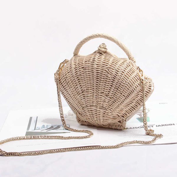 fashion shell shape chain shoulder crossbody female beach holiday purses and handbags women designer bag handmade straw 2021 c0601
fashion shell shape chain shoulder crossbody female beach holiday purses and handbags women designer bag handmade straw 2021 c0601