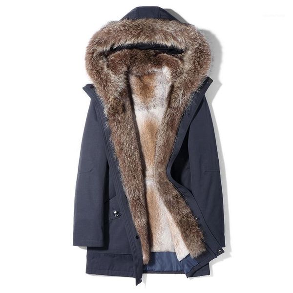 men's leather & faux fur parka winter jacket men real raccoon collar coat hooded parkas manteau homme hiver t-29-1787 kj1540, Black
men's leather & faux fur parka winter jacket men real raccoon collar coat hooded parkas manteau homme hiver t-29-1787 kj1540, Black